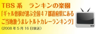 「ギャル曽根が選ぶ全国４７都道府県にある ご当地激うまレトルトカレーランキング」